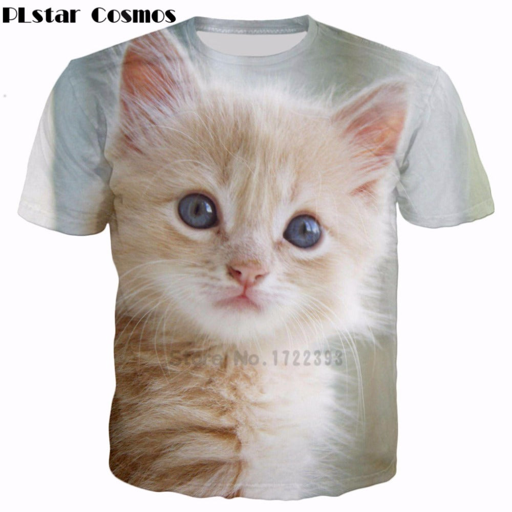 Lovely cat t-shirt high-quality harajuku Tee shirts