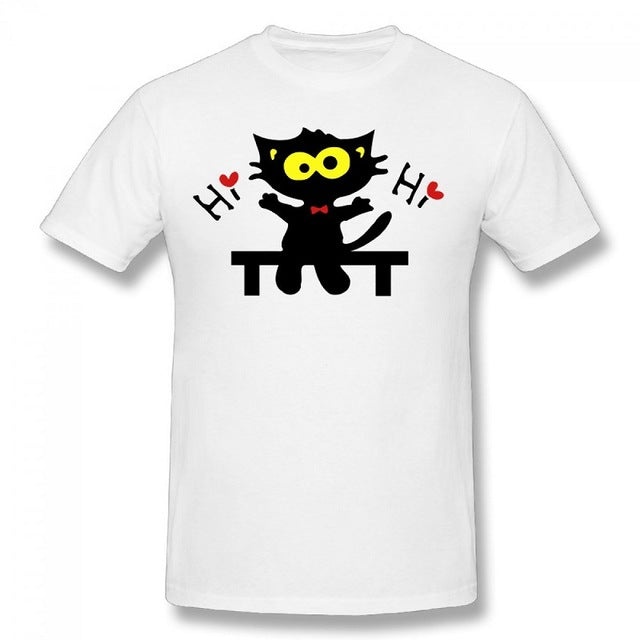 Cartoon Black Cat Tee Shirt