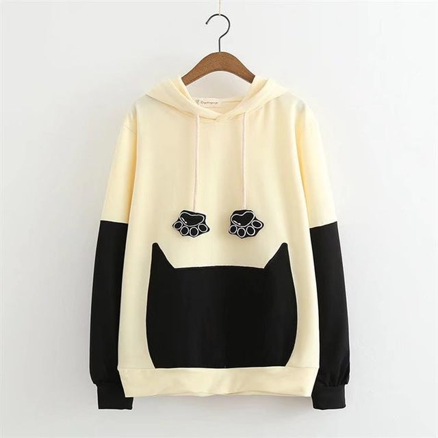 winter autumn cartoon cat's paw t shirt