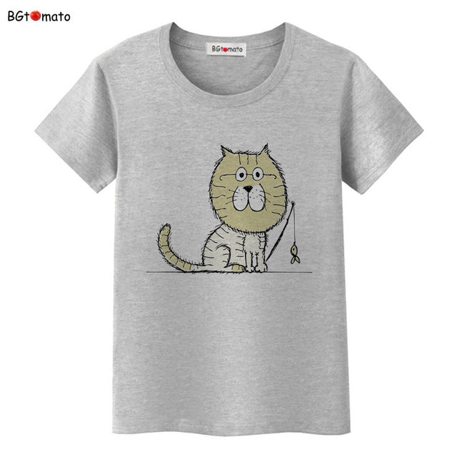 New arrival lovely black cat cute t shirt