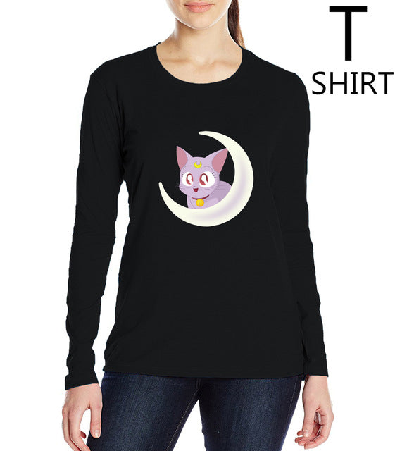 funny hip-hop camisetas harajuku woman kpop kawaii cat t shirts