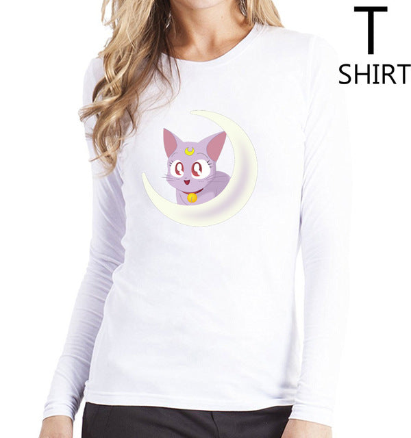 funny hip-hop camisetas harajuku woman kpop kawaii cat t shirts