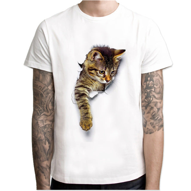 3d printed animal cat funny t-shirts