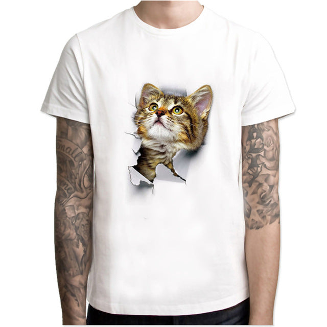3d printed animal cat funny t-shirts