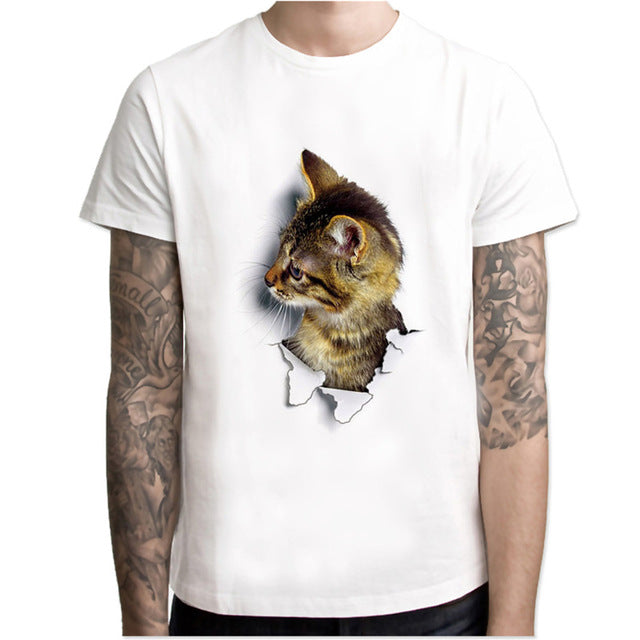 3d printed animal cat funny t-shirts