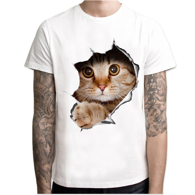 3d printed animal cat funny t-shirts