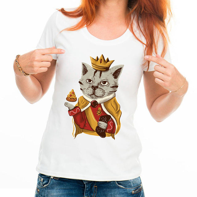 Cat Pizza Shirts King kitten Tee Tops