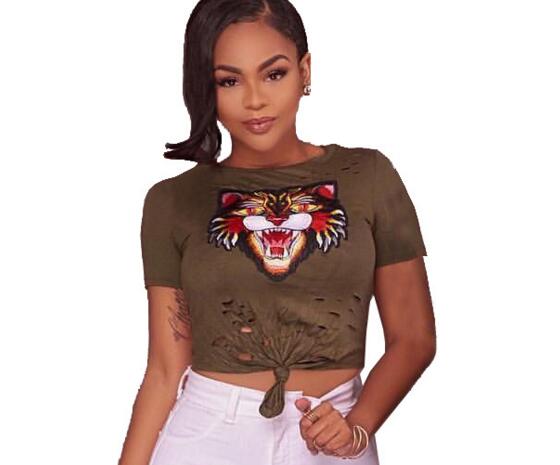 Women Cartoon Cat Rock Tshirt