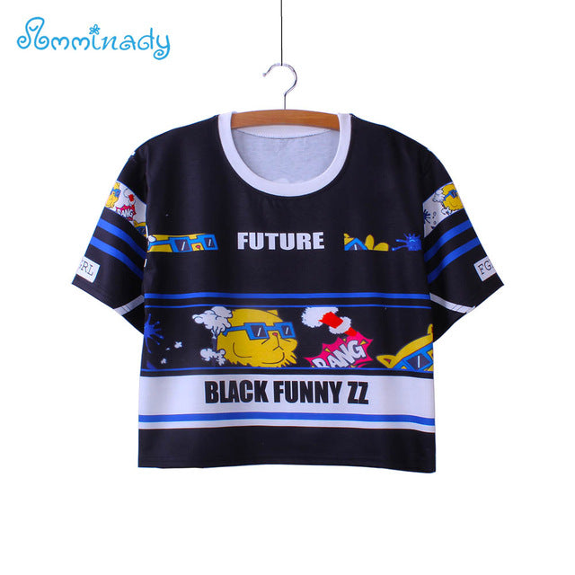 plaid cat white crop tees