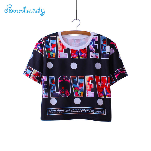 plaid cat white crop tees