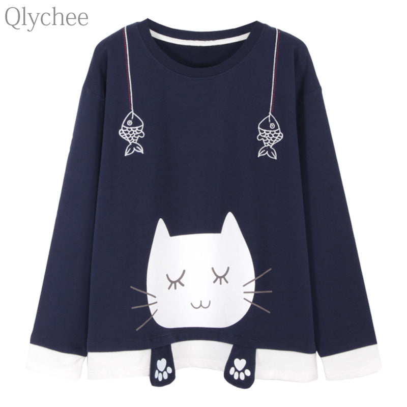 Cute Cat Printed T shirt