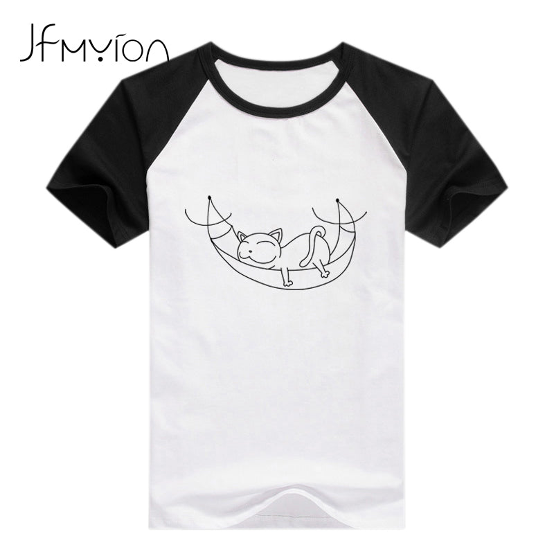 Cat Moon Printed T-shirt