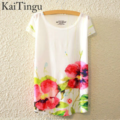 Harajuku Animal Cat Print Shirt O-Neck Short Sleeve T Shirt