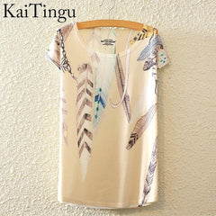 Harajuku Animal Cat Print Shirt O-Neck Short Sleeve T Shirt