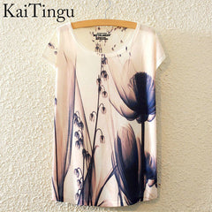 Harajuku Animal Cat Print Shirt O-Neck Short Sleeve T Shirt