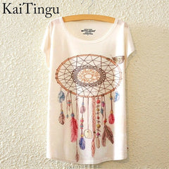 Harajuku Animal Cat Print Shirt O-Neck Short Sleeve T Shirt