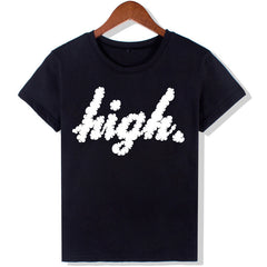 Harajuku Black T Shirt Women Tops Punk Cartoon Cat Face Letter Print Tee Shirt