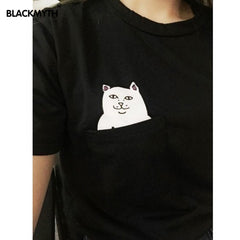 American Style Cat Printed Women T shirt
