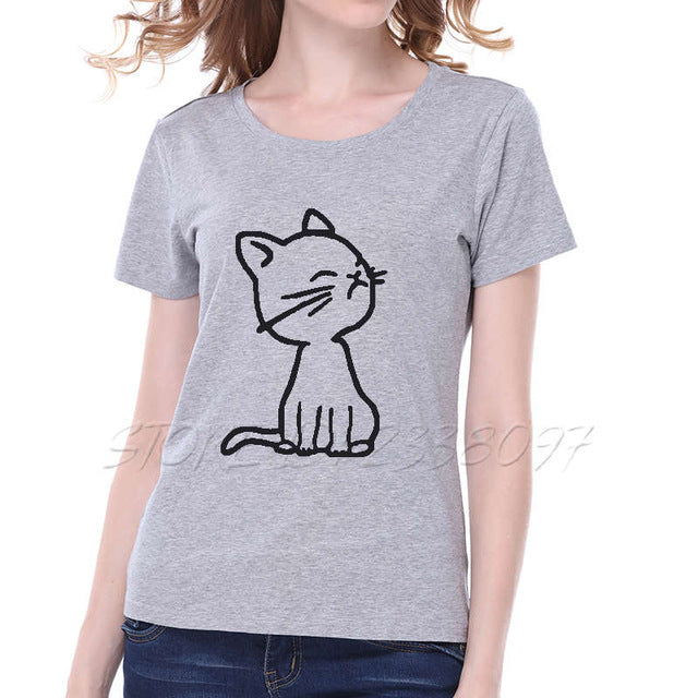 cat print t-shirt