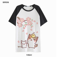 Japan Anime Neko Atsume Casual Cat T Shirt