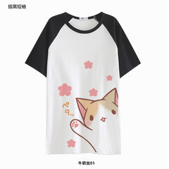 Japan Anime Neko Atsume Casual Cat T Shirt