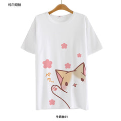 Japan Anime Neko Atsume Casual Cat T Shirt
