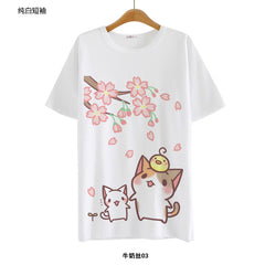 Japan Anime Neko Atsume Casual Cat T Shirt
