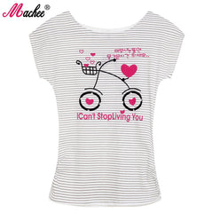 Cotton Short Sleeve Cat Printed Loose Women's Tshirts