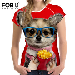 3D English Bulldog cat Prints Summer T-shirt