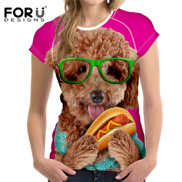 3D English Bulldog cat Prints Summer T-shirt