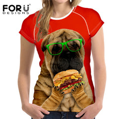 3D English Bulldog cat Prints Summer T-shirt