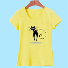 3D Cat Print and Short Sleeve O-neck Vogue tshirt