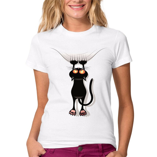 Summer Naughty Black Cat 3D Tshirt