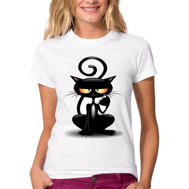 Summer Naughty Black Cat 3D Tshirt