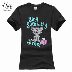 HanHent fashion cute cat soft kitty lover T-shirt