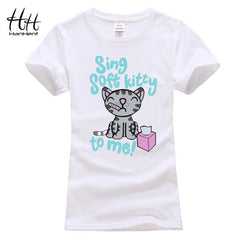 HanHent fashion cute cat soft kitty lover T-shirt