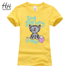 HanHent fashion cute cat soft kitty lover T-shirt