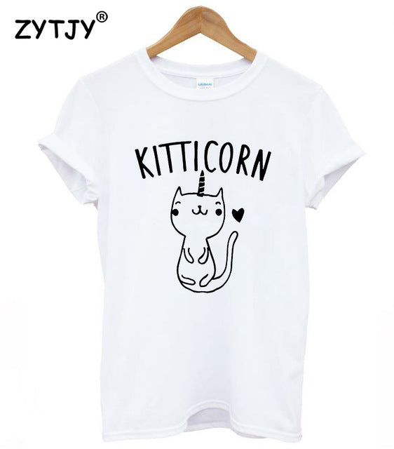 KITTICORN KITTEN UNICORN KITTY cat Print Women tshirt