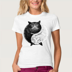 Hopuptee brand+I'm happy unicorn cat print T Shirt
