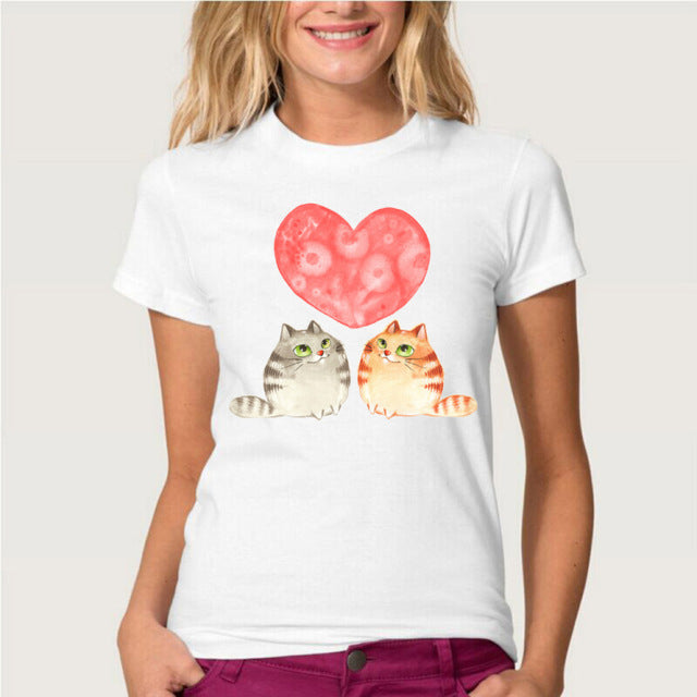 Hopuptee brand+I'm happy unicorn cat print T Shirt
