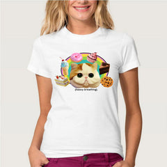 Hopuptee brand+I'm happy unicorn cat print T Shirt