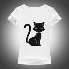 cartoon animals cat printed t shirt