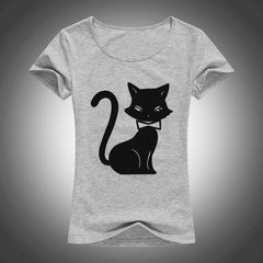 cartoon animals cat printed t shirt