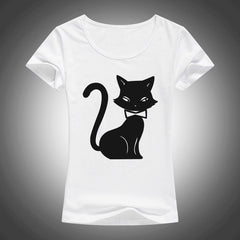 cartoon animals cat printed t shirt