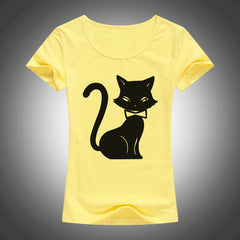 cartoon animals cat printed t shirt