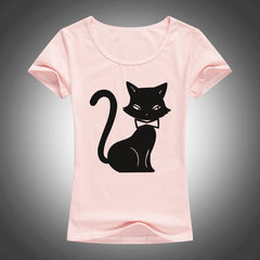 cartoon animals cat printed t shirt