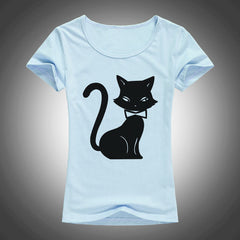 cartoon animals cat printed t shirt