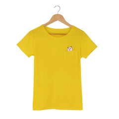 Funny Middle Finger White Cat in Pocket T-shirts