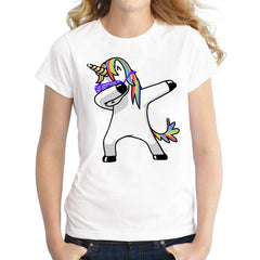 Dabbing Unicorn Cat Women T Shirt