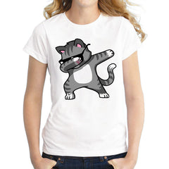 Dabbing Unicorn Cat Women T Shirt